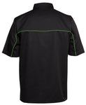 Customised Pit Crew Shirt Black / Green Piping