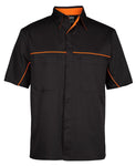 Customised Pit Crew Shirt Black / Orange Piping