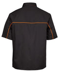 Customised Pit Crew Shirt Black / Orange Piping