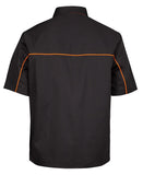 Customised Pit Crew Shirt Black / Orange Piping