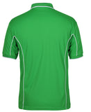 Custom Polo Shirt Green / White Piping