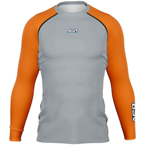 ASR Grey / Orange Sleeves Performance Compression Top