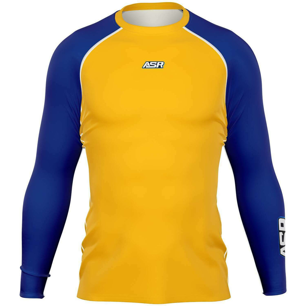 ASR Yellow / Blue Sleeves Performance Compression Top – asracewear