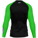 ASR Black / Green Sleeves Performance Compression Top