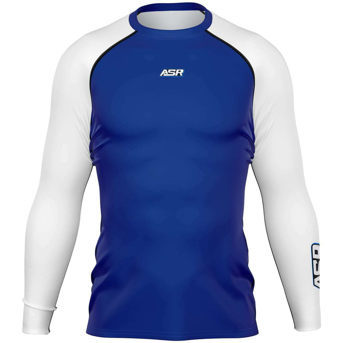 ASR Blue / White Sleeves Performance Compression Top – asracewear