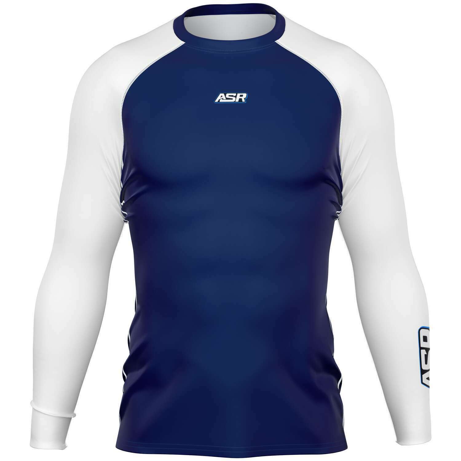 ASR Navy / Whites Sleeves Performance Compression Top - asracewear