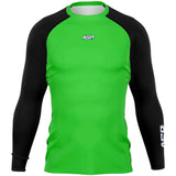 ASR Green / Black Sleeves Performance Compression Top