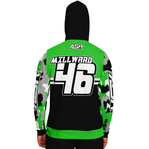 ASR Green / Black Camo Sleeved Hoodie FREE Name & Number