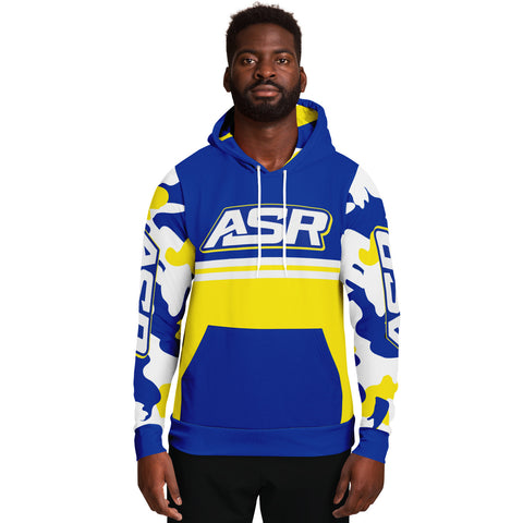 ASR Yellow / Blue Camo Sleeved Hoodie FREE Name & Number
