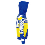 ASR Yellow / Blue Camo Sleeved Hoodie FREE Name & Number